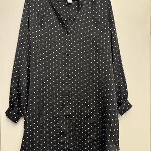 H&M Black Dress with White Polka Dots